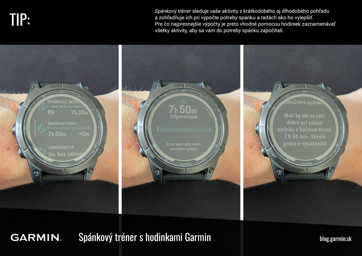 Spánkový tréner - hodinky Garmin