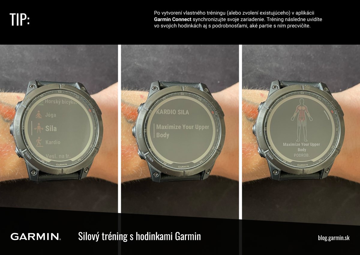 Silový tréning - hodinky Garmin