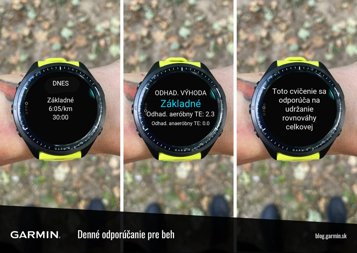 Športové hodinky Garmin - denné odporúčania pre beh