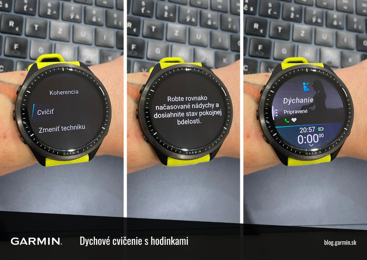 Dychové cvičenia s hodinkami Garmin