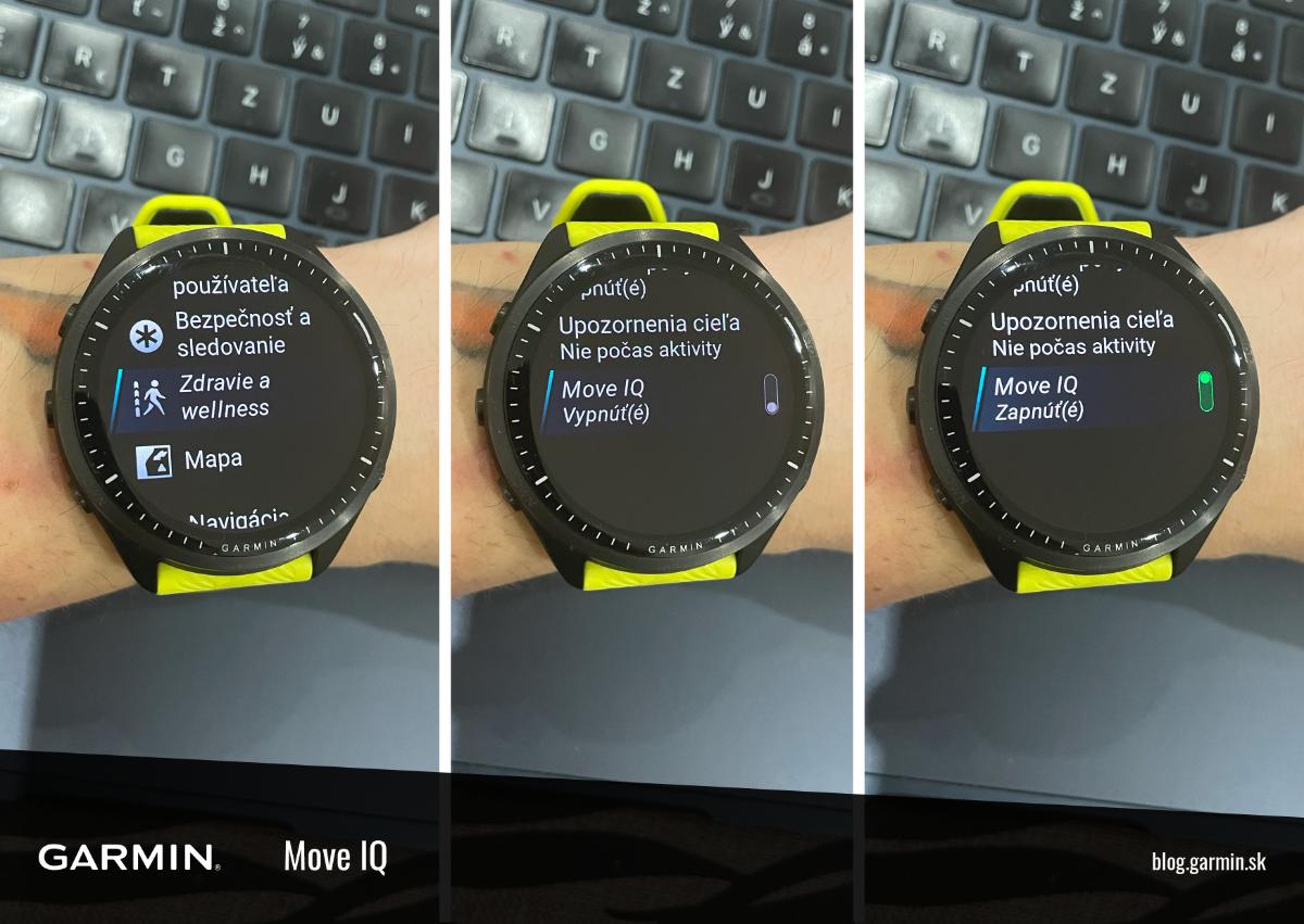 Minúty intenzívneho cvičenia - Move IQ v hodinkách Garmin